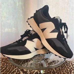 New Balance Figs 327.  Like new.  Worn twice.  Black and white.